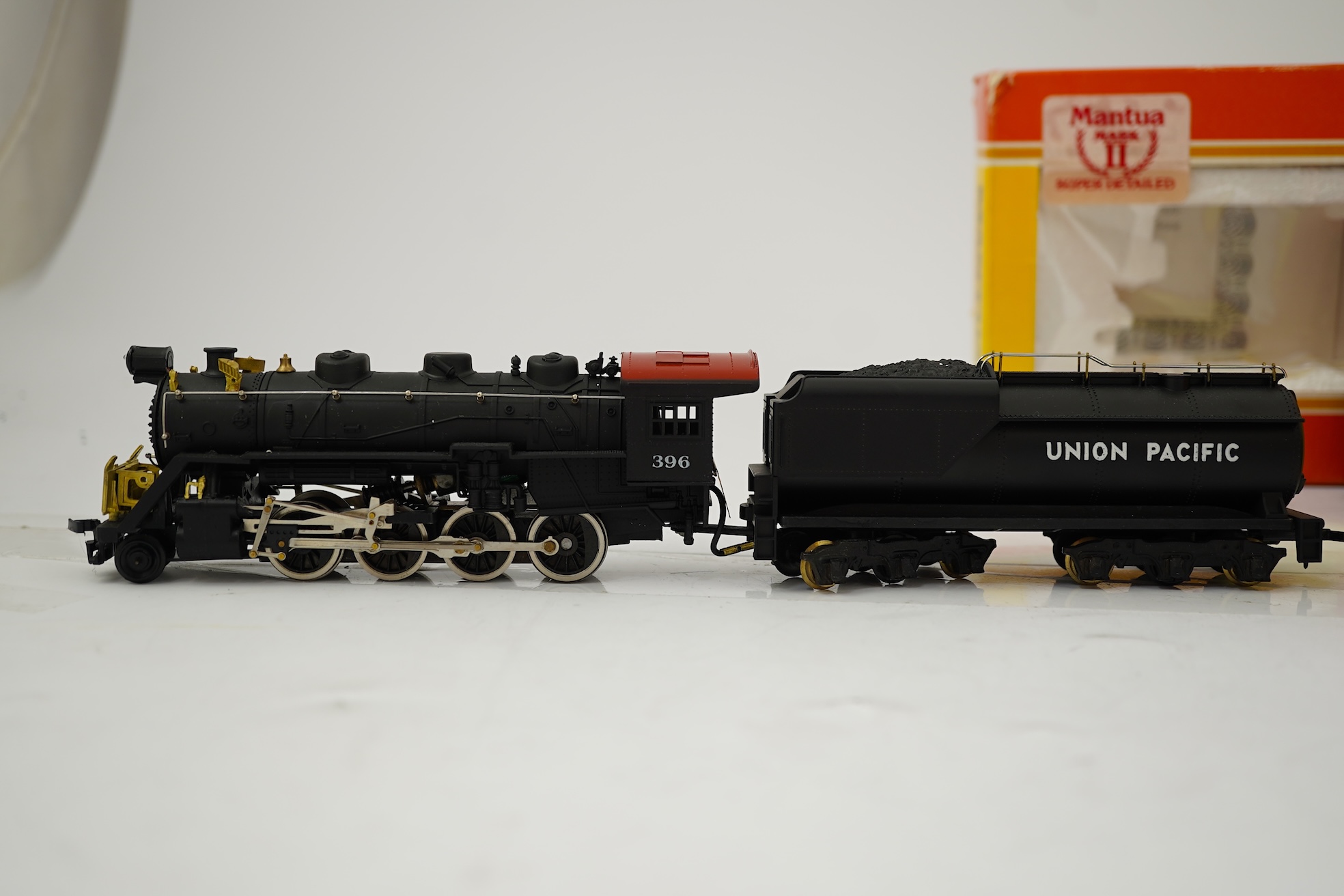 Two boxed HO gauge Union Pacific locomotives; a Proto 2000 Heritage Steam Collection USRA, 4609, 0-6-0 locomotive with bogie tender, together with a Mantua Consolidation, 396, 2-8-0 locomotive with bogie tender, both pow